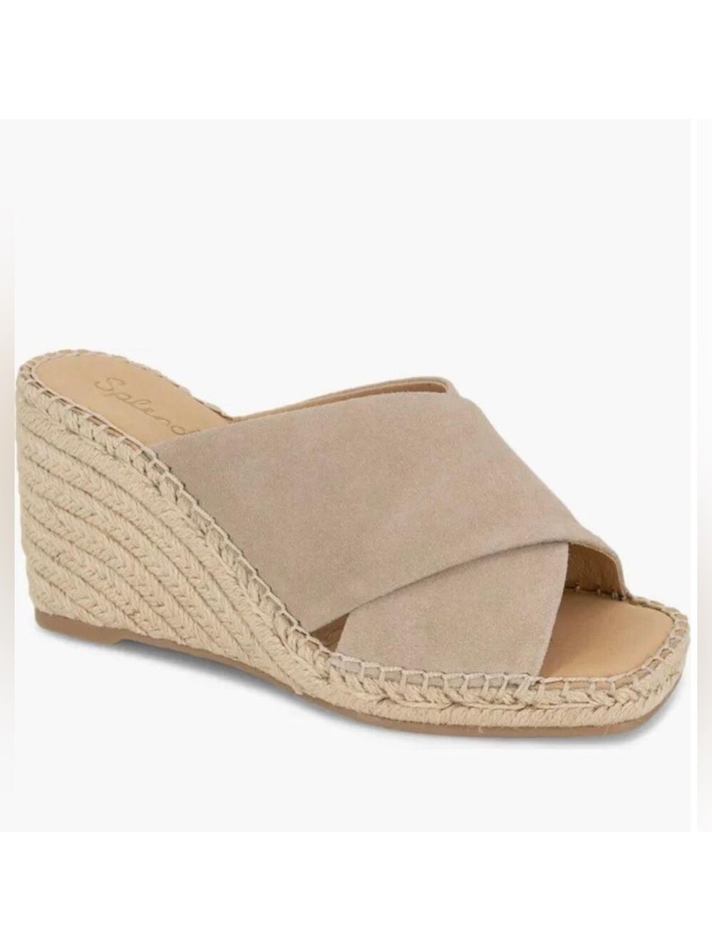 Splendid Brit Espadrille Platform Wedge Suede Slide Sandals - NWT